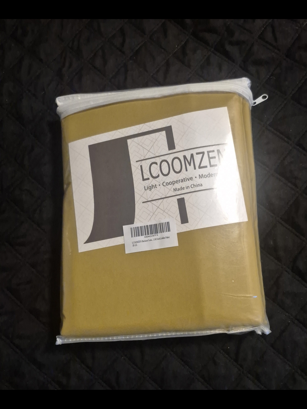 LCOOMZEN Mustard Yellow Blackout Curtains 102" - Zipper Bag